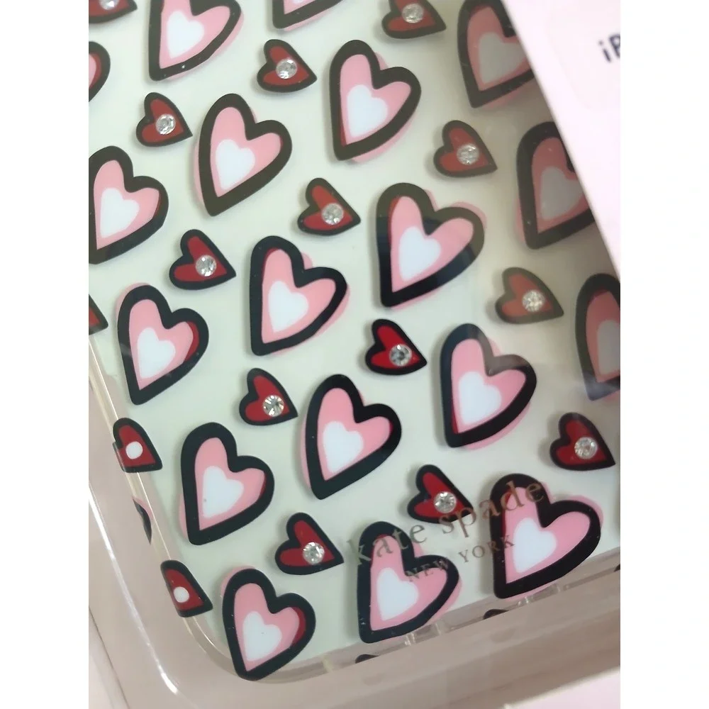 Kate Spade New York iPhone 14 Hearts & Rhinestone Cover
